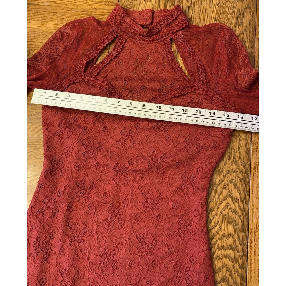 Free People Witchy Red Lacy Dress Cocktail Party Whimsigoth Small Sexy Vamp - Picture 12 of 16